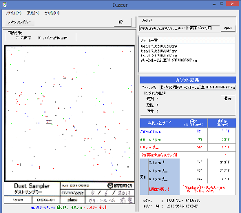 ダスト測定用のパソコンソフト
