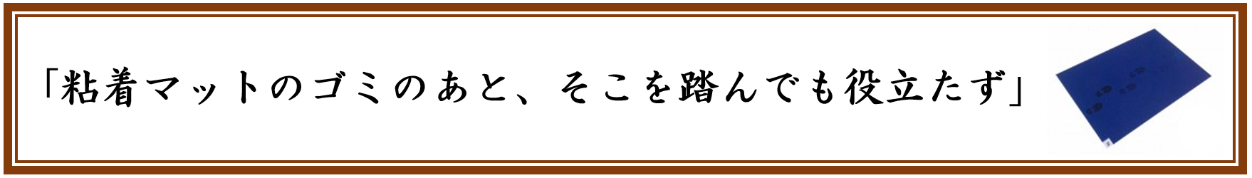 粘着マットのゴミのあと、そこを踏んでも役立たず